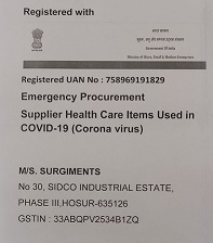 Government registration for COVID-19 medical equipments
